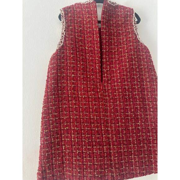 Le Mo Mo Toddler red and Gold Tweed Dress. Size 4 NWT - Picture 7 of 9